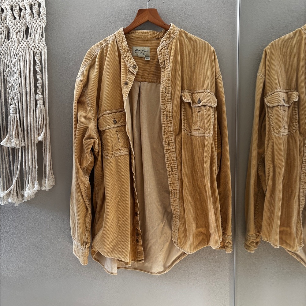 Eddie Bauer Beige Corduroy Shirt Jacket
